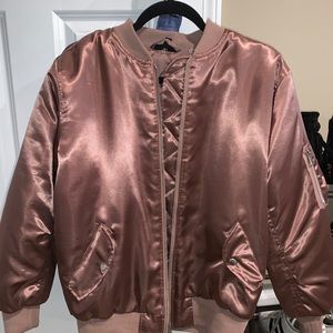TOPSHOP oversized rose pink bomber jacket